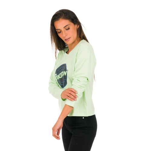 Polera Manga Larga Mujer Retro I Verde Burton