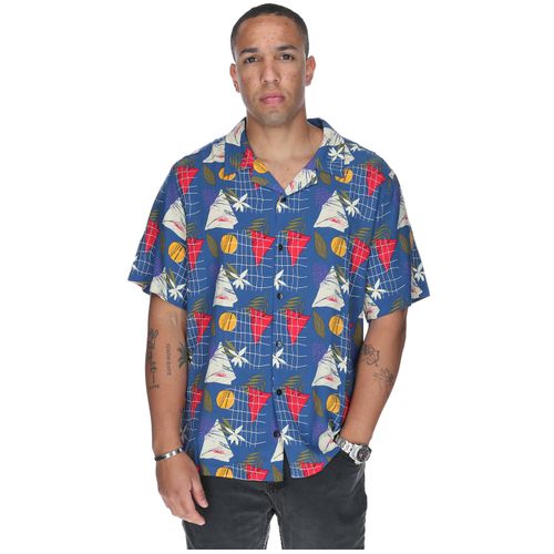 Camisa Hombre Tropical Geometry Azul Burton