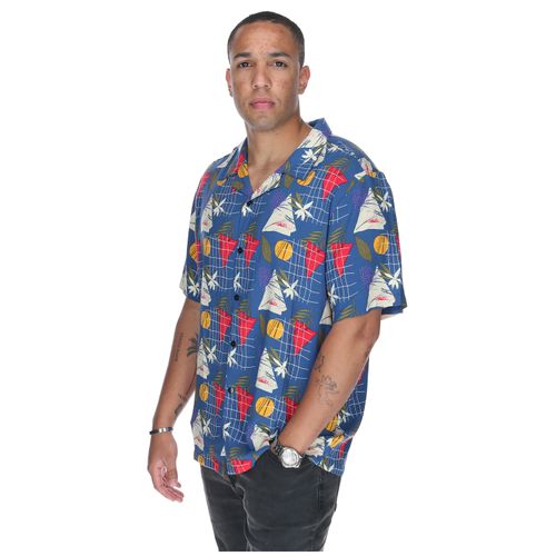 Camisa Hombre Tropical Geometry Azul Burton