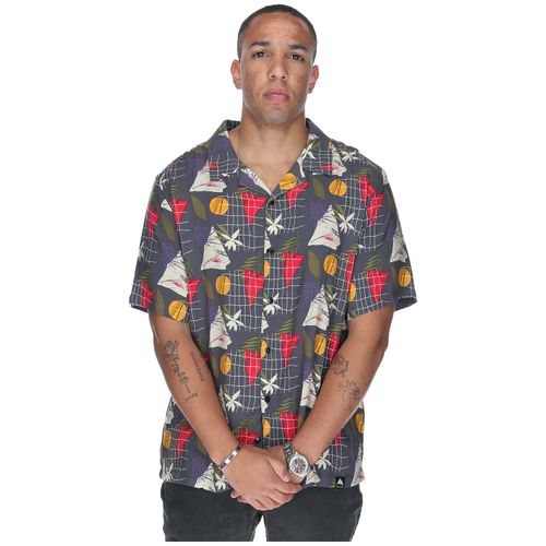 Camisa Hombre Tropical Geometry Negro Burton