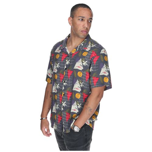 Camisa Hombre Tropical Geometry Negro Burton