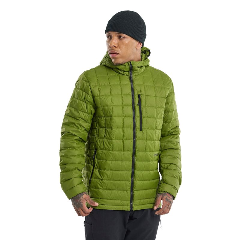 Hombre Anorak plumón capucha Verde