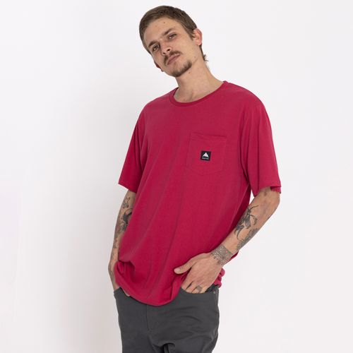 Polera Hombre Pocket Logo Rojo Burton