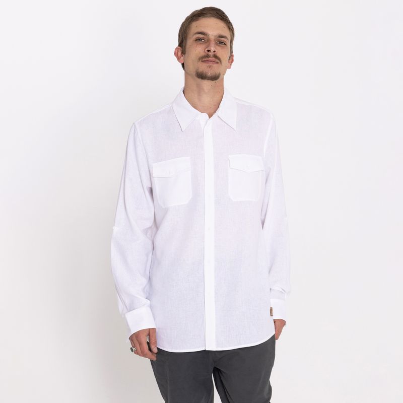 Camisa blanca 2024 lino hombre