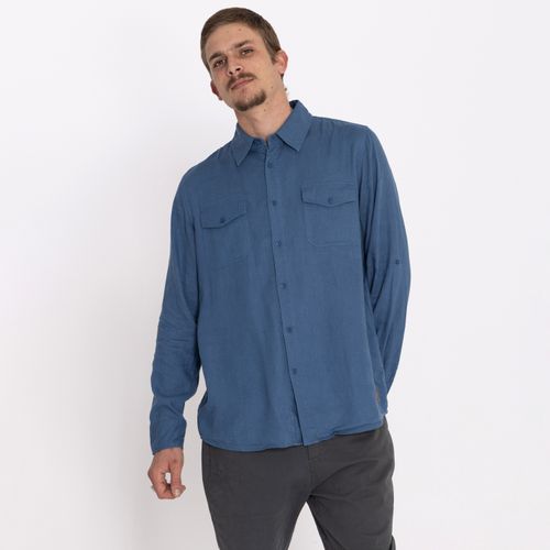Camisa Hombre Lino Bossino Azul Oscuro Burton