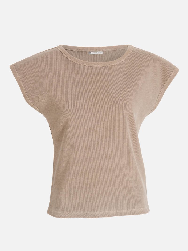 Polera m/c Mujer Essential Café Burton