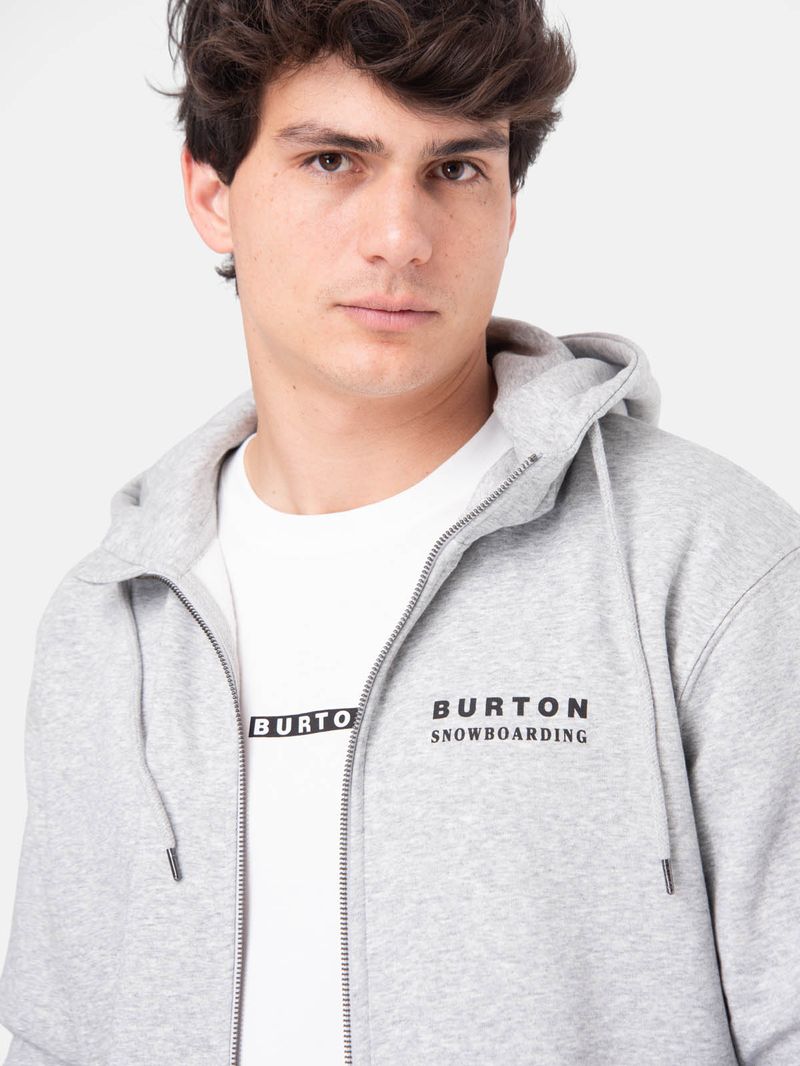 Poleron Hombre Landmark Full Zip Gris Claro Burton