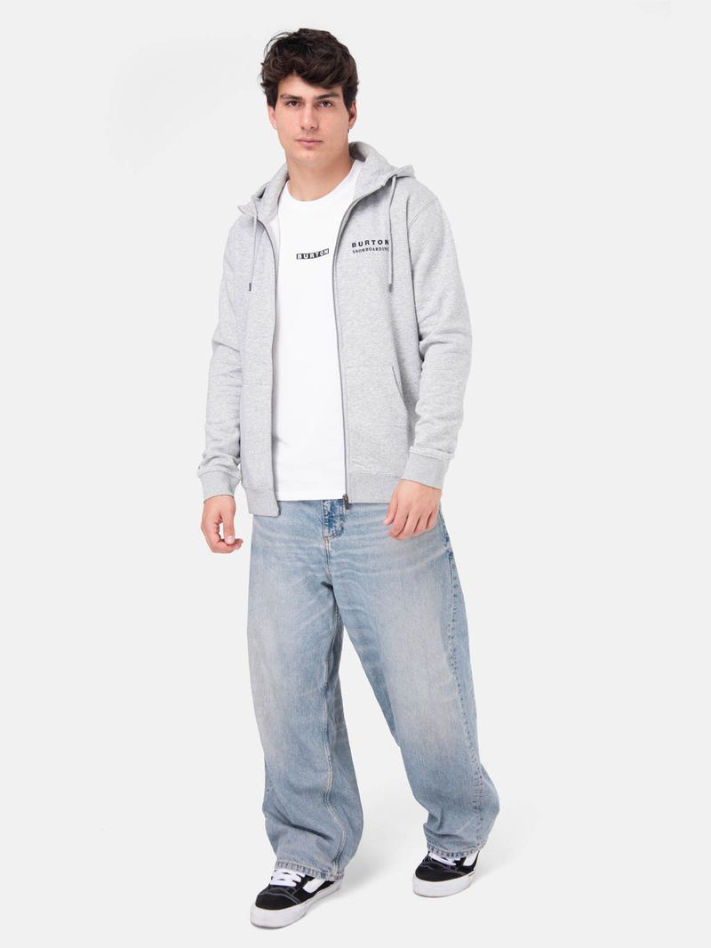 Poleron Hombre Landmark Full Zip Gris Claro Burton