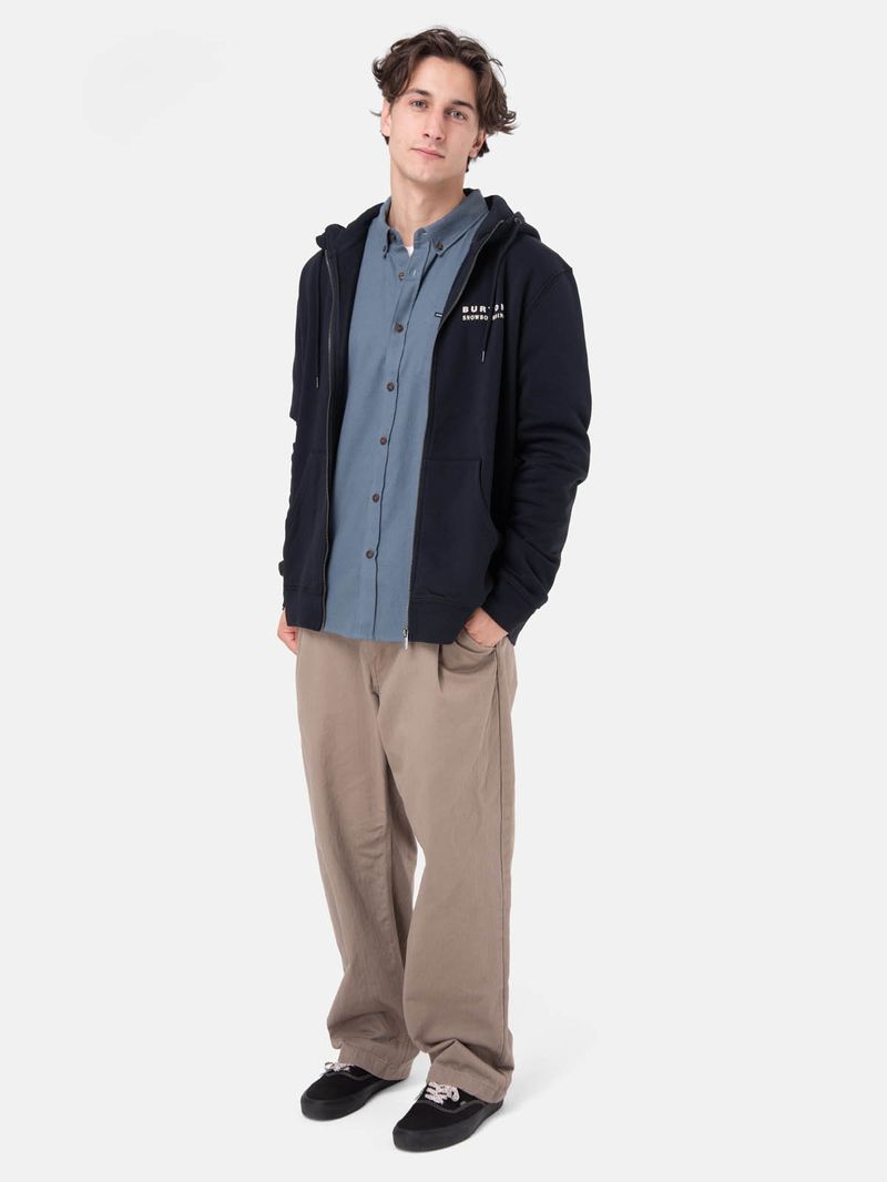 Poleron Hombre Landmark Full Zip Gris Oscuro Burton